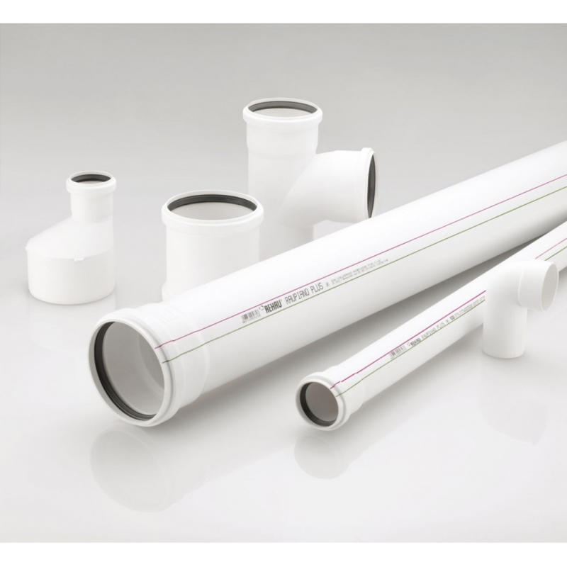 Труба канализационная PPR с раструбом REHAU d50/1500 мм 120144 - Вид №2