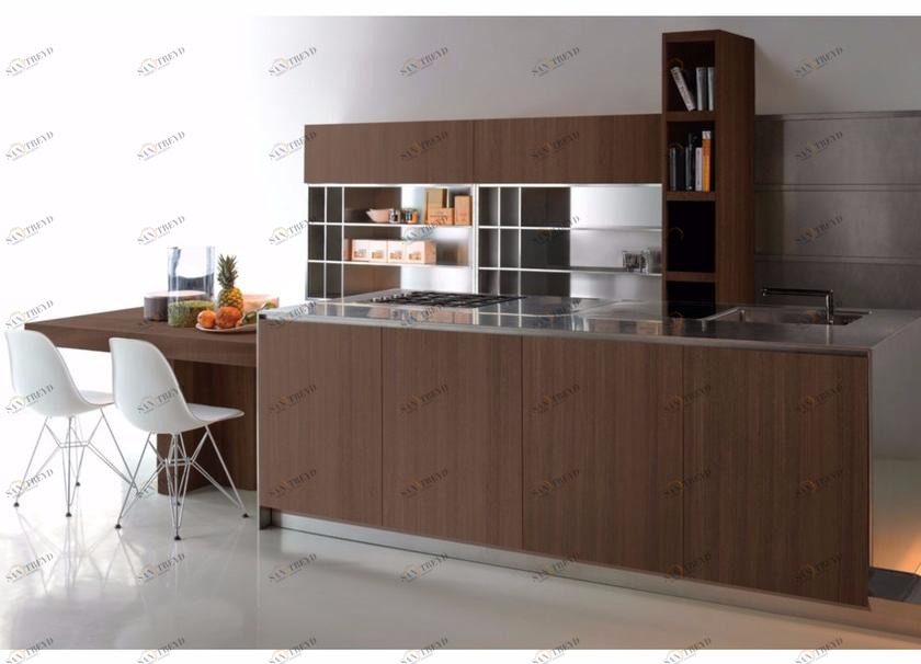 Xera by Arex Кухня из стали и дерева с островом sun-id-1432342