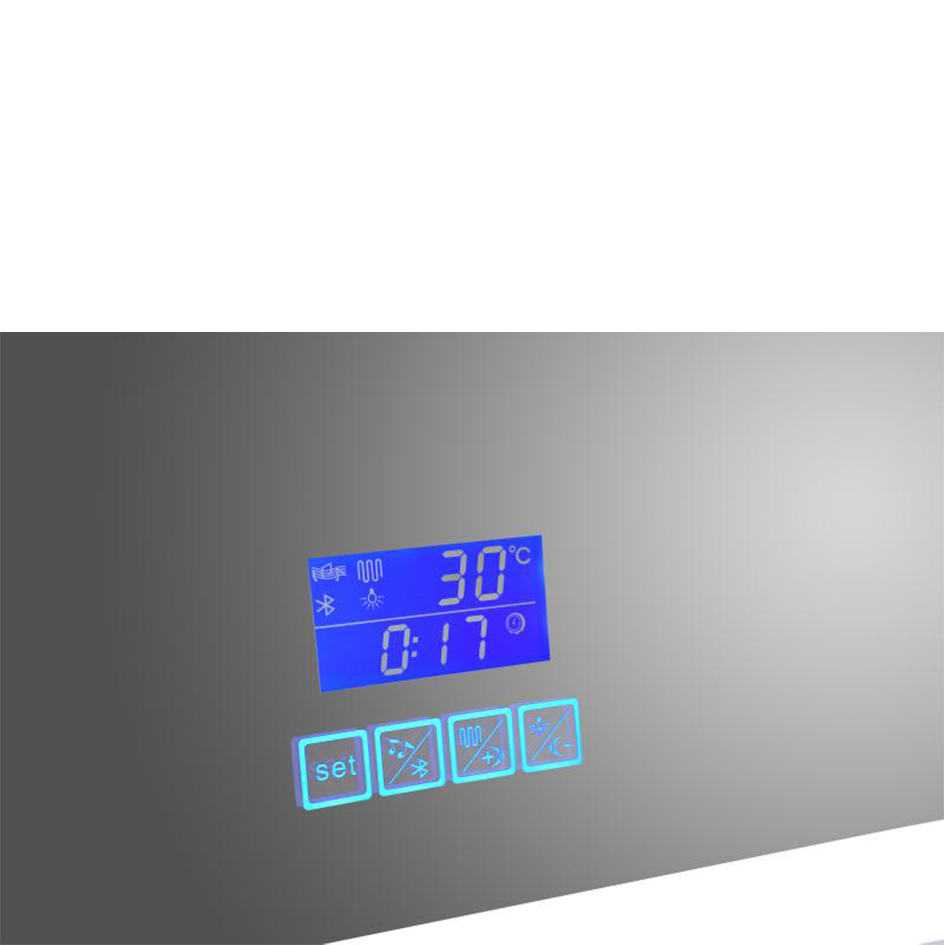 Зеркало с LED-подсветкой MELANA-8060 подогрев/часы/космет.зеркало/Bluetooth (MLN-LED091B)  - Вид №1