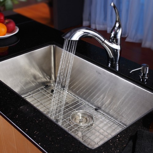 KHU100-30-KPF2210ORB-KSD30ORB Накладная раковина на столешницу  прямоугольная Krausru  - Вид №5