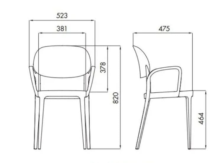 Штабелируемый садовый стул из инженерного пластика In Stock Alma Design ARCH-00142986 - Вид №6