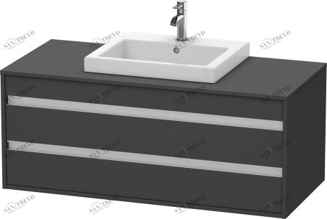 KT675604949 Тумбочка подвесная Ketho #KT6756 1200 x 550 мм Графит матовый, декор Duravit