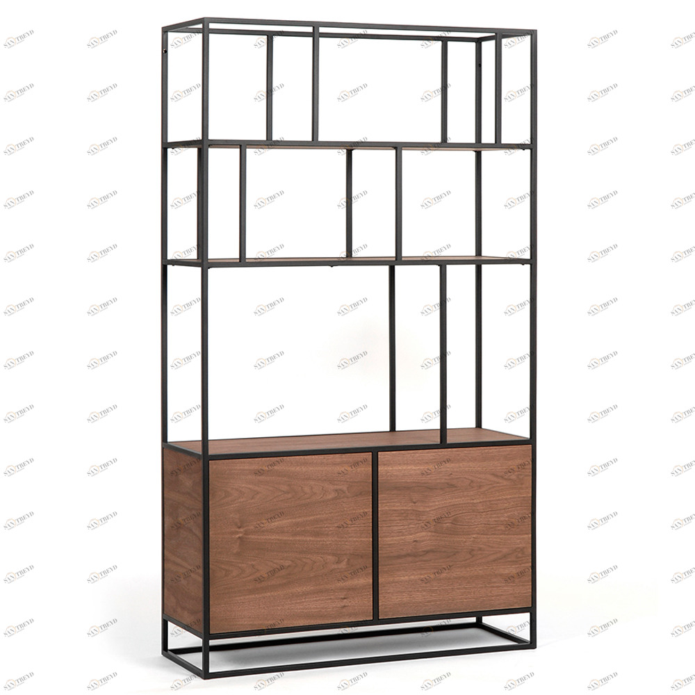 Стеллаж черный, американский орех Makella new black INTELLIGENT DESIGN СТЕЛЛАЖ MAKELLA 260786 Коричневый;черный 