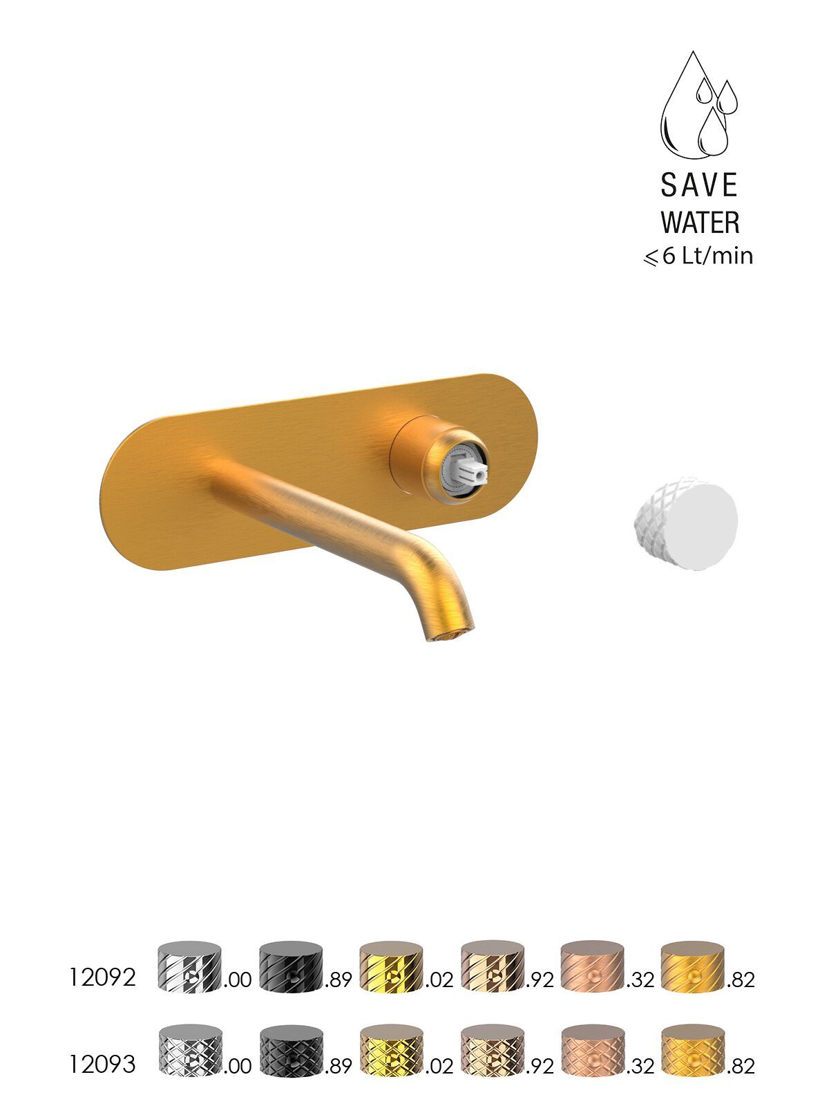 Настенный смеситель для раковины с ограничителем расхода Rubinetterie Frattini Pepe XLS ARCH-00147857 - Вид №3