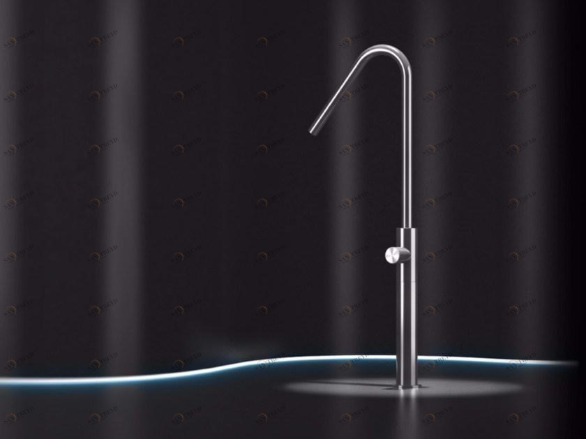 HIR7L Radomonte Смеситель для раковины напольный, однорычажный, из полированной нержавеющей стали,  HIRO