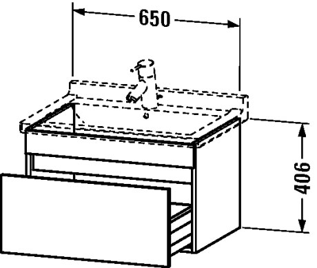 DS638701414 Тумбочка подвесная DuraStyle #DS6387 650 x 470 мм Терра, декор Duravit - Вид №1