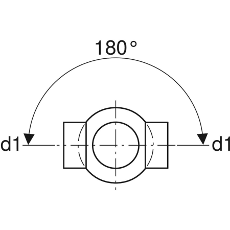 GEBERIT 367.280.16.1 Крестовина шаровая Geberit PE 88,5°, соединения 180° смещенные  - Вид №2