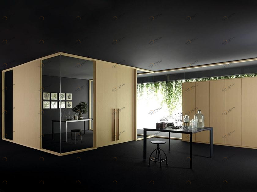 Citterio Мобильная стена из дерева и стекла для офиса sun-id-1513981