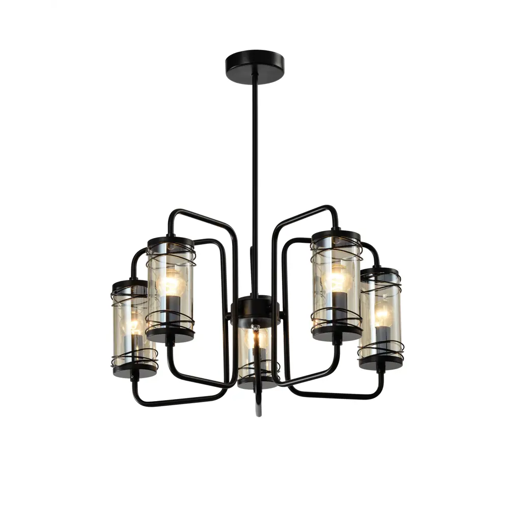 Люстра потолочная Akanta, 5 ламп, 14 м², цвет чёрный Rivoli STLM-2059920