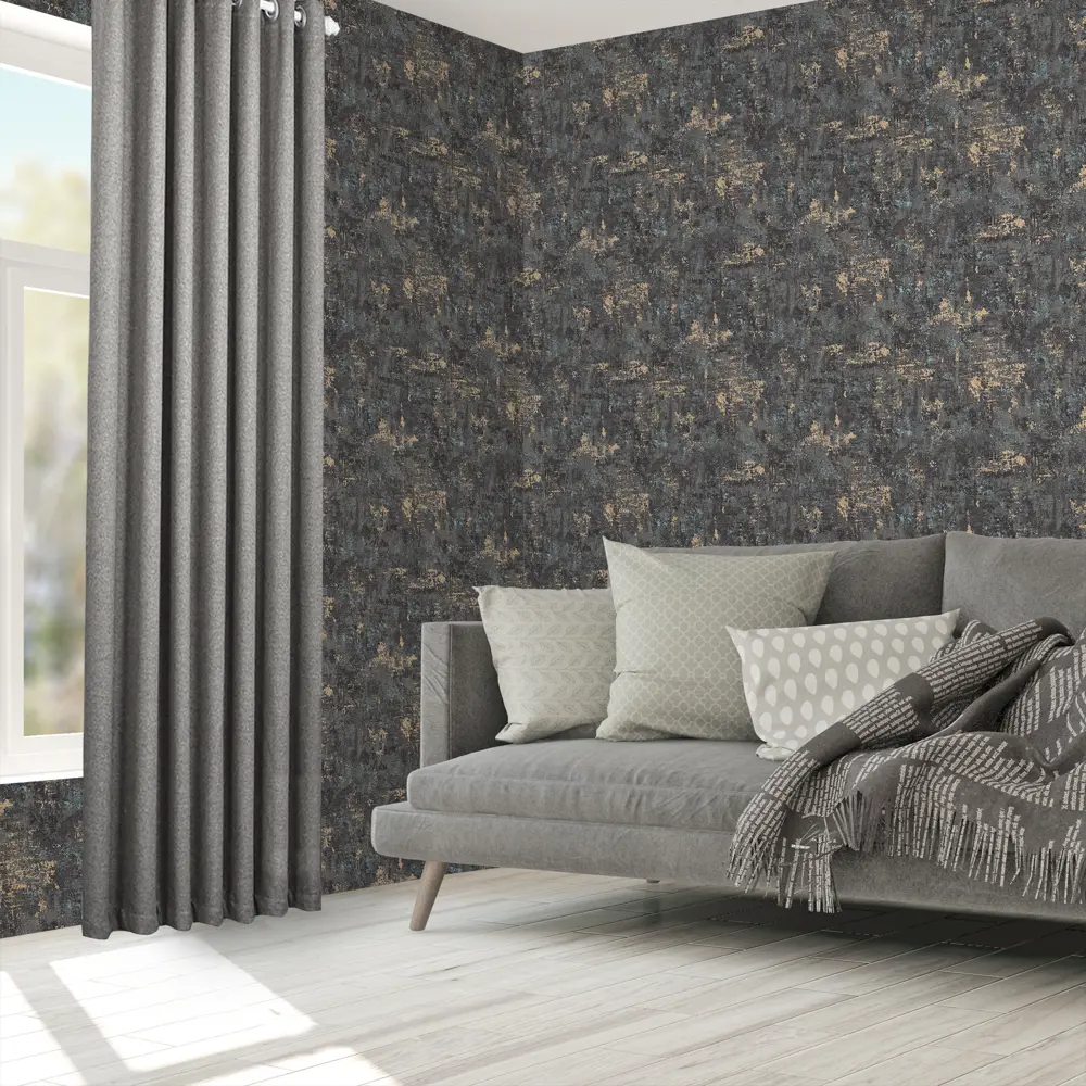 Обои флизелиновые Ateliero Capri черные 1.06 м 989629 STLM-2053451 - Вид №3