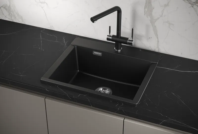 ES-5804, ТУРМАЛИН, кухонная мойка, кварц, ESTETICA