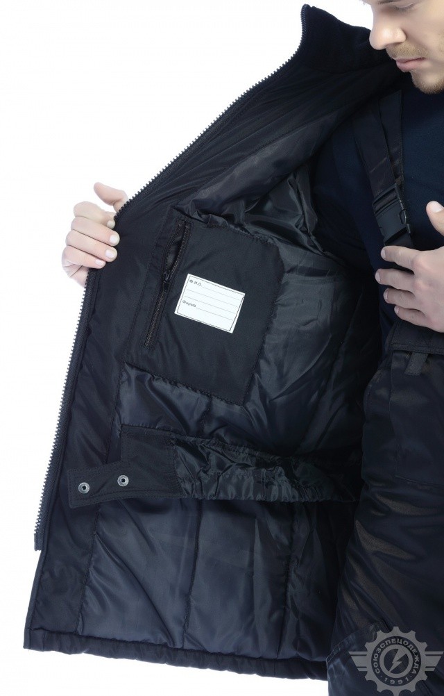 64516 Куртка "Марс" зимняя черно-красная с СВП  Зимняя спецодежда  размер 60-62/170-176  - Вид №7