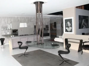 F.lli Orsenigo Овальный подвесной стол из стали и хрусталя