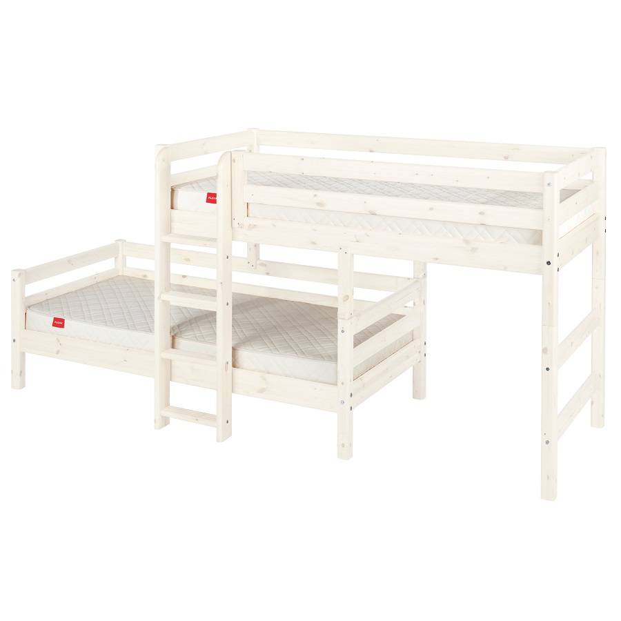 Кровать Flexa Classic двуспальная модульная с прямой лестницей, белая, 190 см 9010043201 - Вид №1