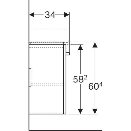 862045000 Шкафчик для раковины Geberit Renova Compact, с одной дверью Geberit  - Вид №4