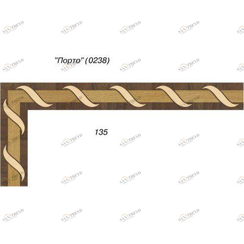 Художественный паркет Da Vinci Паркетный Бордюр 26-039 Орех Европейский (Грецкий) Селект (Гладкая) х мм 26011039