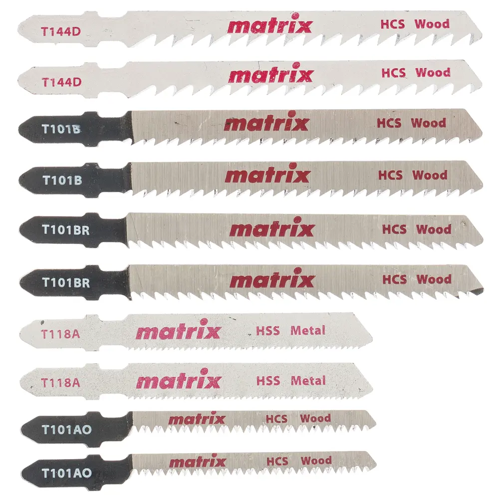 Набор пилок для лобзика универсальных Matrix T-SET1003, 10 шт. 84865389 STLM-2091230 