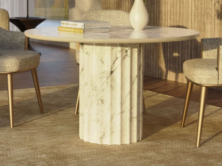 Круглый обеденный стол из стекловолокна GANSK ROMA ARCH-00106813 - Вид №1