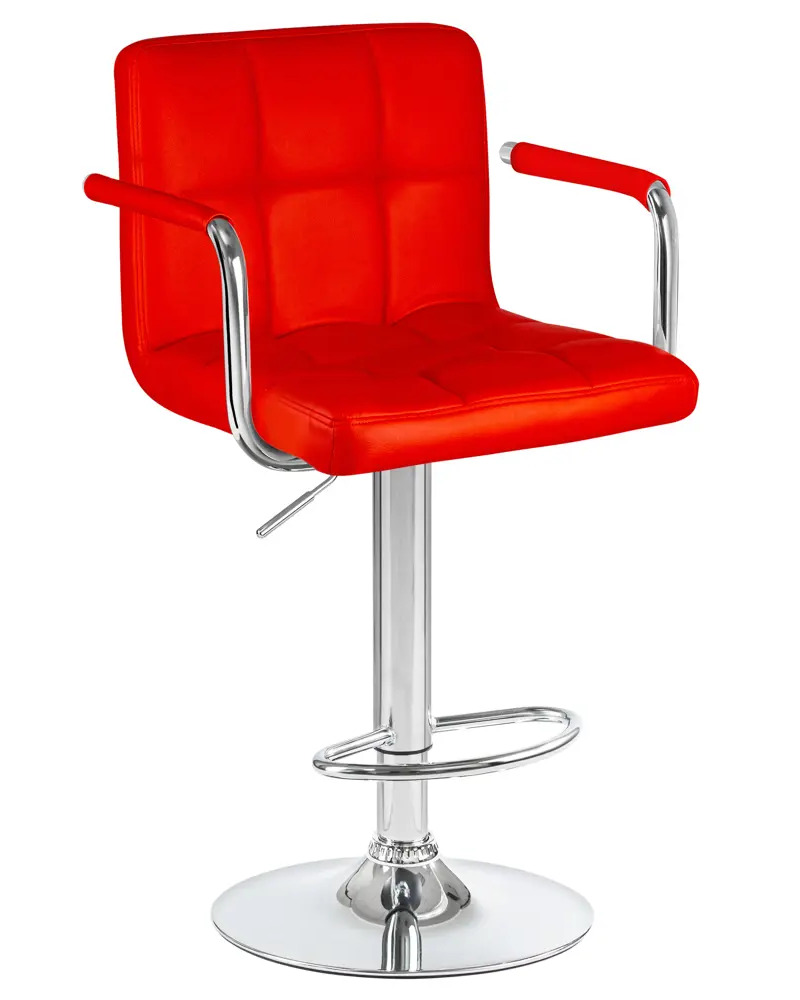 92707639 Барный стул Dobrin Kruger Arm LM 51.50x92x49см искусственная кожа цвет красный STLM-0877341