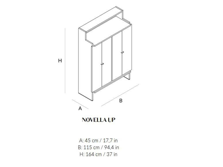 Шкаф из массива дерева с книжными дверцами Lando NOVELLA UP ARCH-00051964 - Вид №5