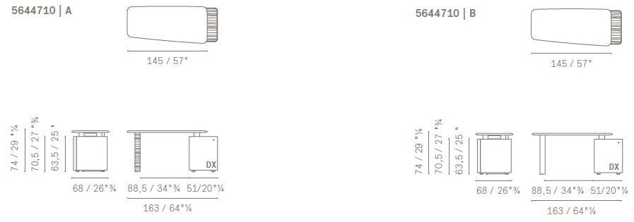 Poltrona Frau Прямоугольный кожаный письменный стол со встроенной полкой L'ufficio - sistemi direzionali 5644710 a - 5644710 b - Вид №3