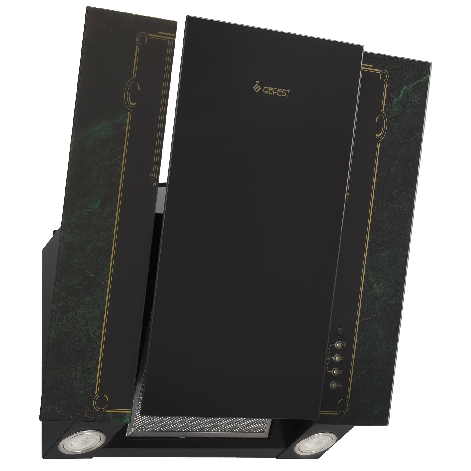 1607042 Вытяжка наклонная Gefest ВО 3603 К69 зеленый/черный STDN-0028581