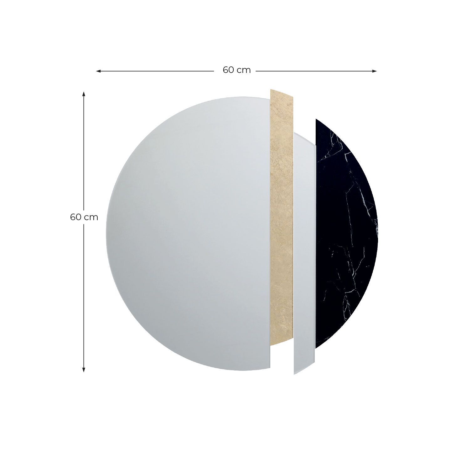 Настенное круглое зеркало Agave GOLDEN SLICE ARCH-00065883 - Вид №6