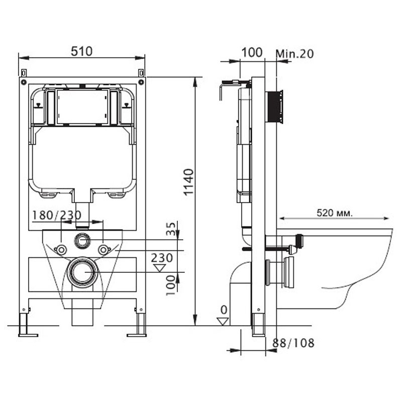 INS-0000003 Монтажная рама Акватек Slim Santreyd - Вид №1
