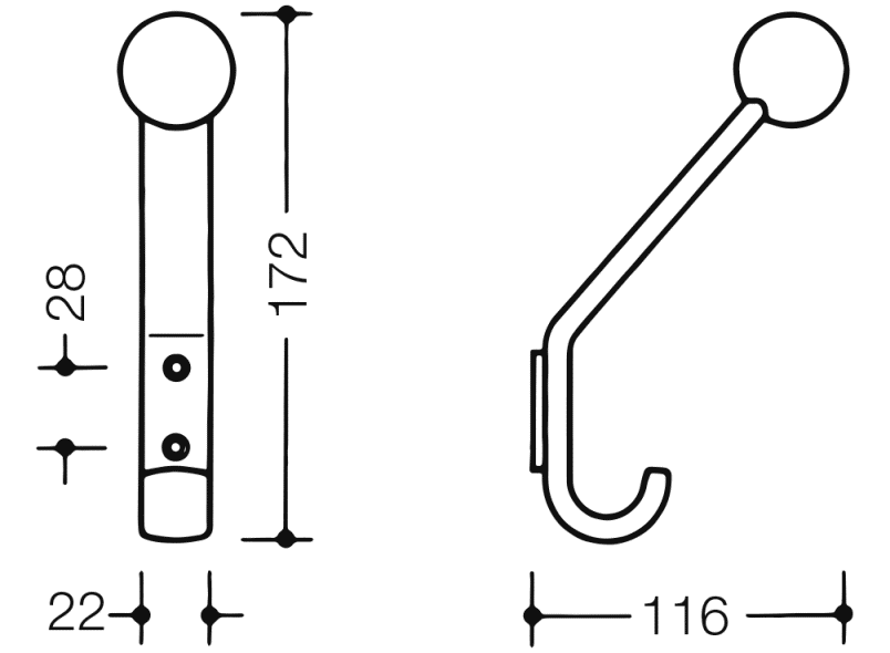 477.90B080 крючок для одежды HEWI Edition matt | Polyamid  - Вид №16
