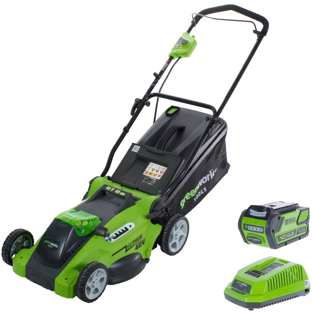 Газонокосилка аккумуляторная GreenWorks G40LM41K4 40 В 40 см 1x4 Ач АКБ и ЗУ входит в комплект STLM-2203810