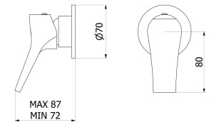 Односторонний настенный смеситель