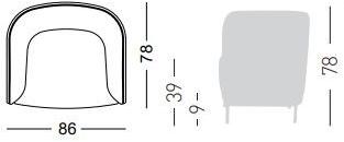 GABER Кресло из ткани с подлокотниками Place 280. - Вид №11