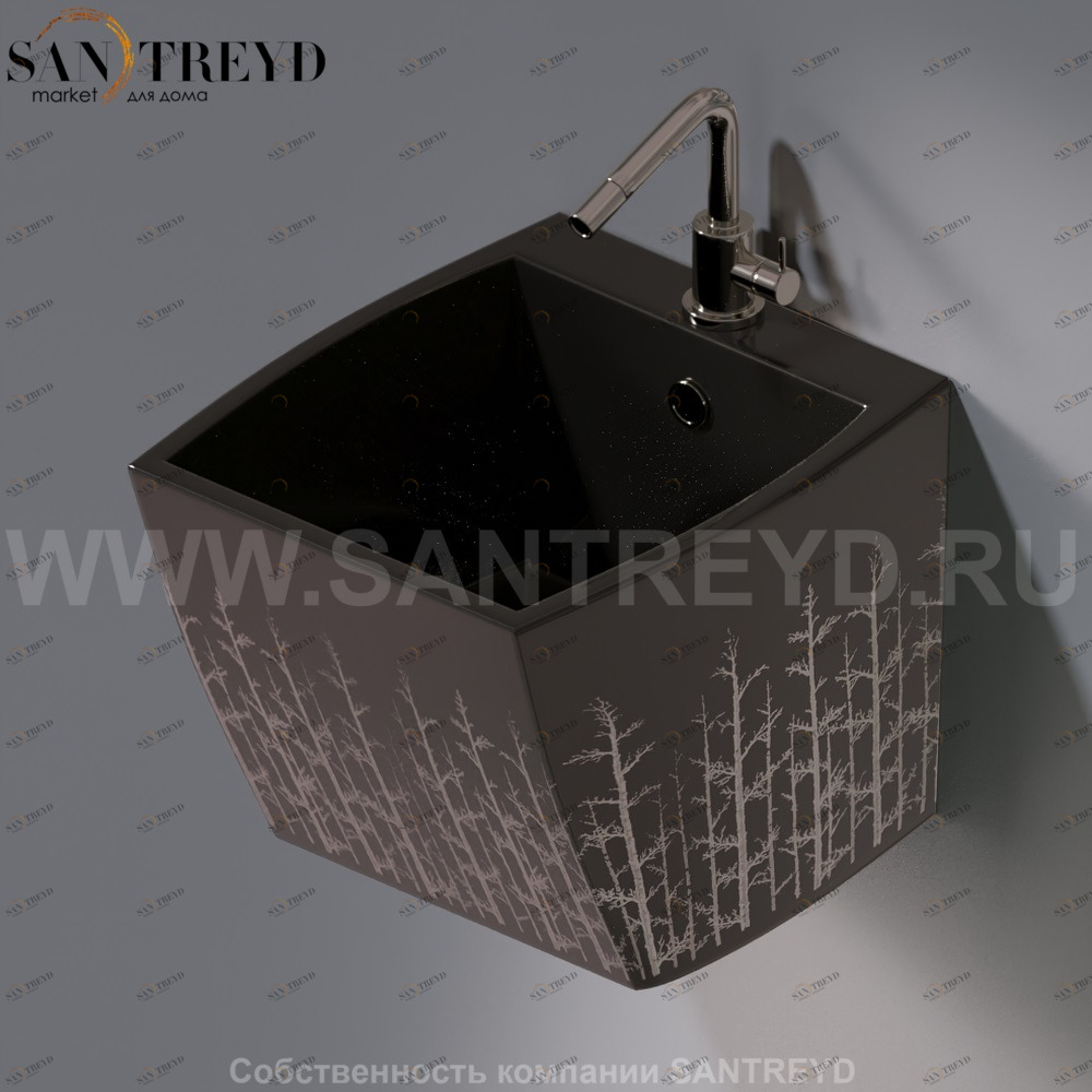 L253.406P Подвесная раковина настенная овальная A. e T. Italia SQUARE черная AeT ITALIA