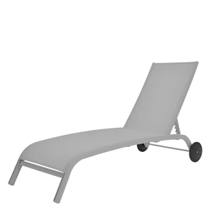 Шезлонг с колесами Naterial Lyra 207х63 см алюминий/ текстиль светло-серый