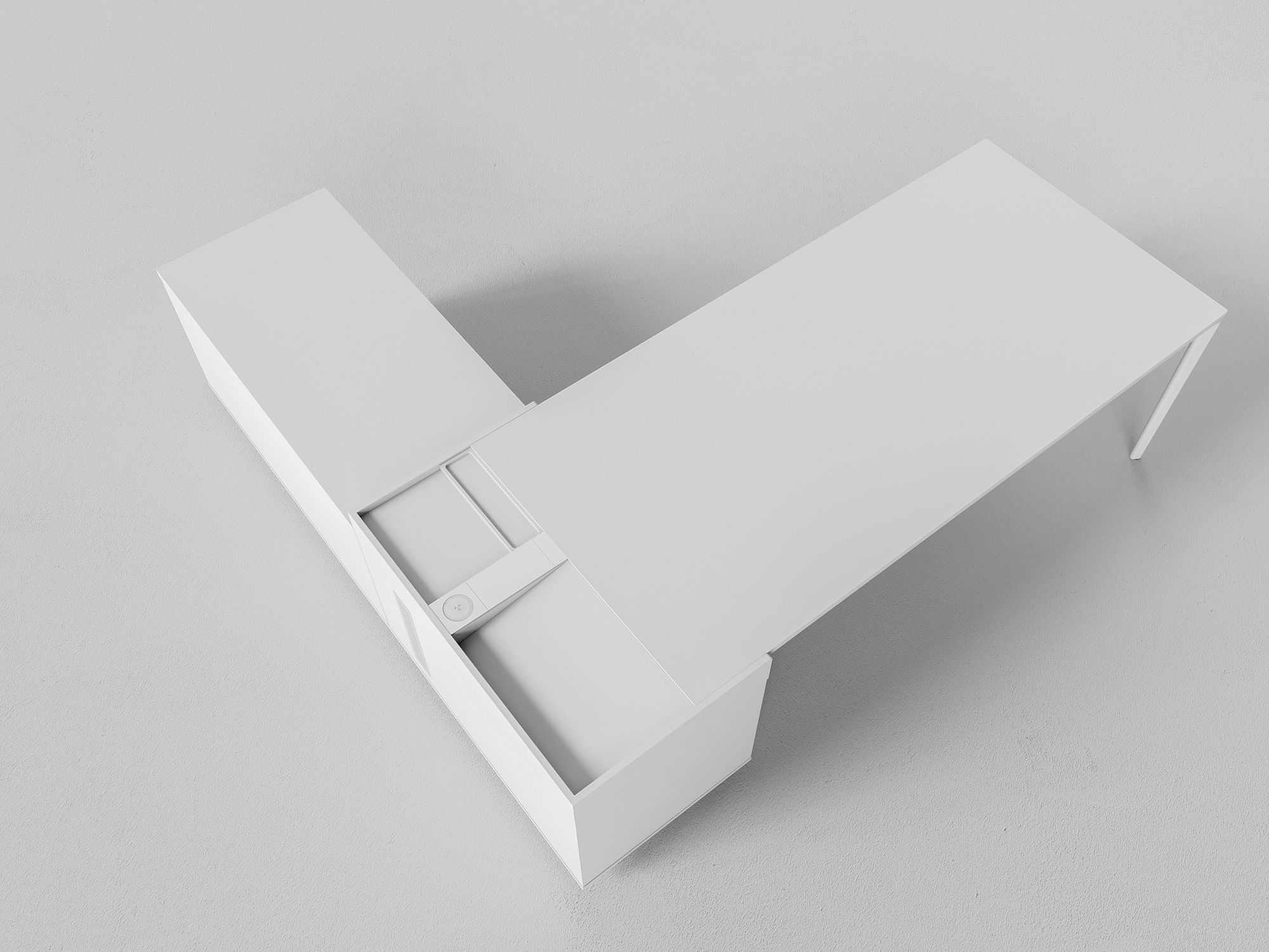 Алюминиевый и деревянный угловой рабочий стол с ящиками Grado Design DADA ARCH-00086716 - Вид №4