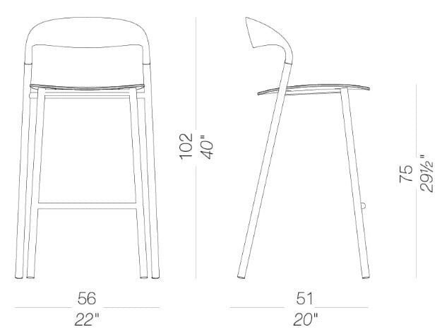 Высокий стул из полипропилена со спинкой Lapalma HAWI ARCH-00107008 - Вид №3