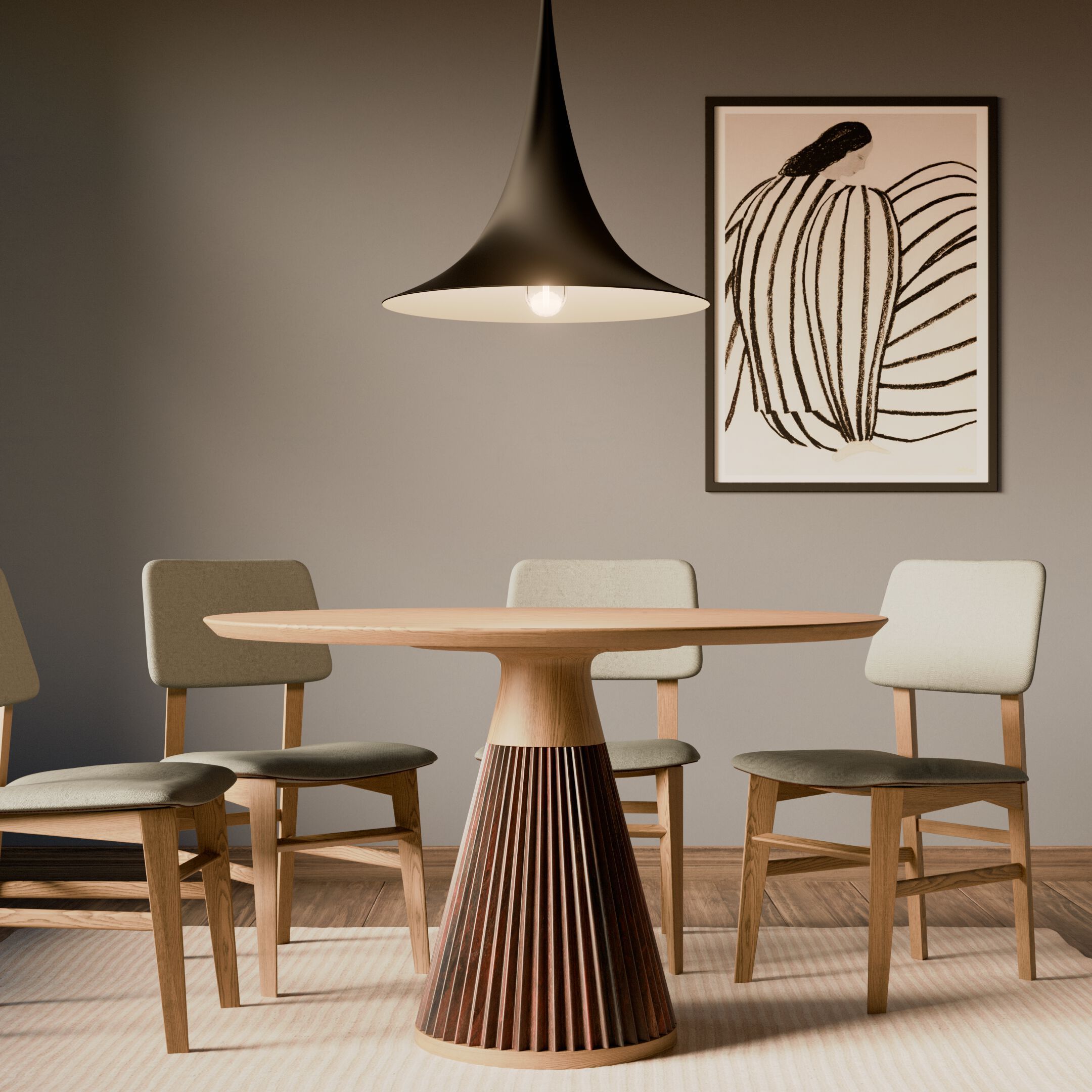 Круглый стол из ясеня и мрамора Morelato MARILYN ARCH-00109955 - Вид №8