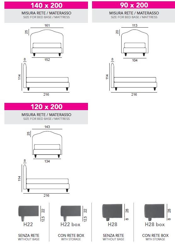 Twils Односпальная кровать из ткани с мягким изголовьем Medea sun-id-1479161 - Вид №2