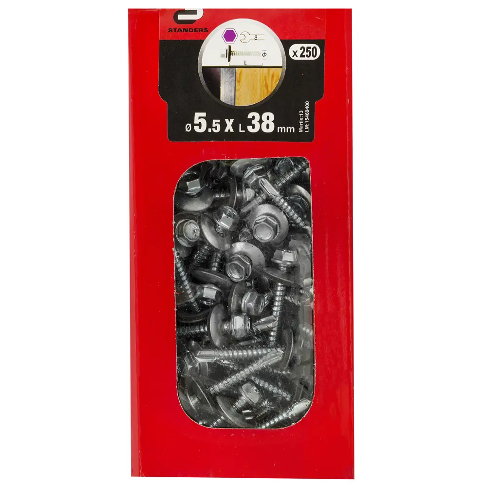 Саморезы кровельные Standers оцинкованные 5.5х38 мм 250 шт STLM-2039271 - Вид №2