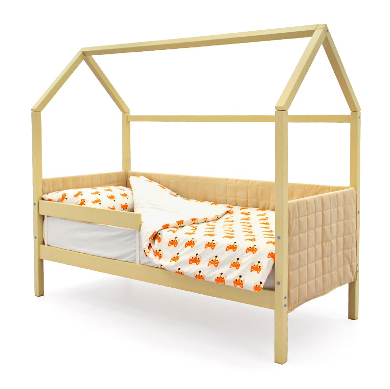 Детская кровать-домик мягкая бежевая Svogen БЕЛЬМАРКО  00-3873177 Бежевый Santreyd  - Вид №1