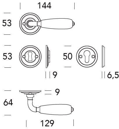 Reguitti Ручка из латуни на розетке Cinzia A069mr20235 - Вид №2