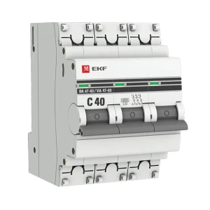 Автоматический выключатель EKF PROxima ВА47-63 3P C40 А 6 кА 82421330 STLM-2175166