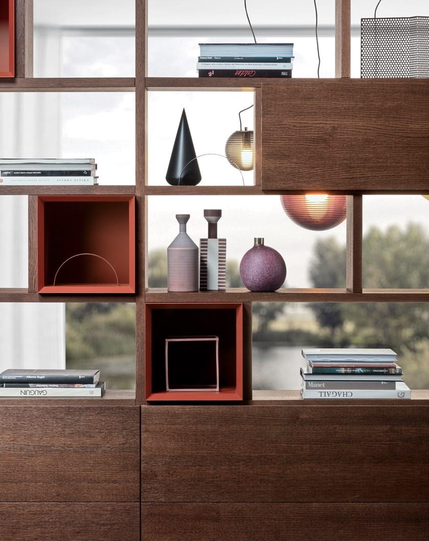 PIANCA Модульный двухсторонний книжный шкаф из дерева Spazioteca sun-id-1468656 - Вид №2