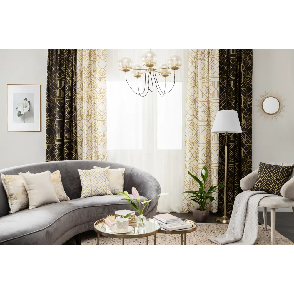 Штора на ленте «Ромбы», 145х260 см, цвет золотой 82009245 STLM-2031149 ВАСИЛИСА  - Вид №7