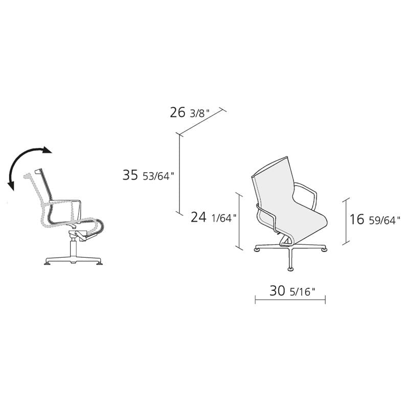 4-спицевые подлокотники поворотный операционный офисный стул Alias рамка ARCH-00090999 - Вид №6
