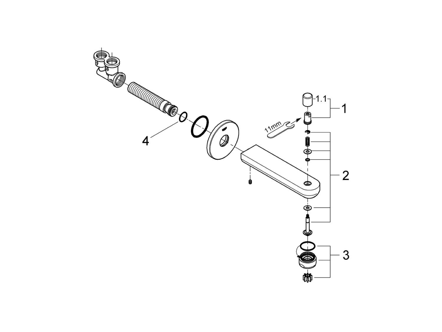 Дозирующий носик с настенной пластиной Grohe Eurosmart Cosmopolitan ARCH-00033673 - Вид №3