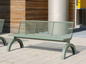 Скамья из нержавеющей стали со спинкой