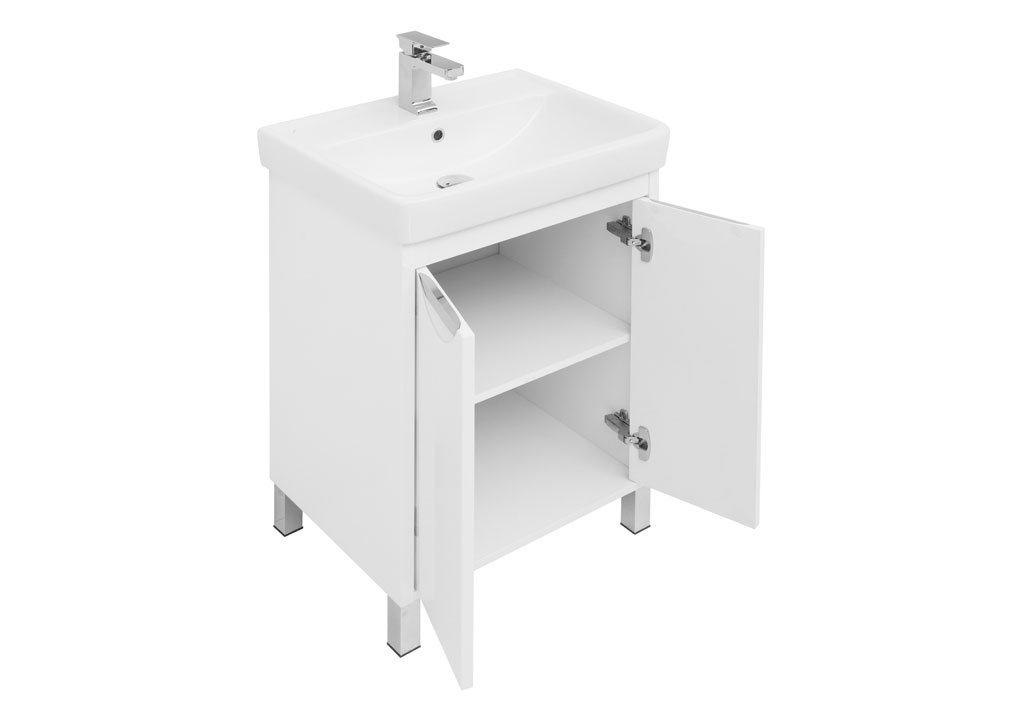 Тумба под раковину Aquanet Гретта 60 New белый (2 дверцы) 00233578 - Вид №3