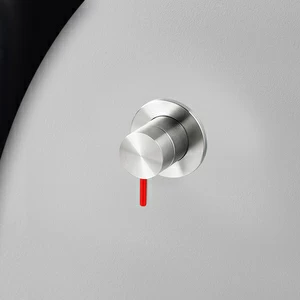 Смеситель для душа сталь глянцевая с красной ручкой Toki Radomonte TKI8LCIL25
