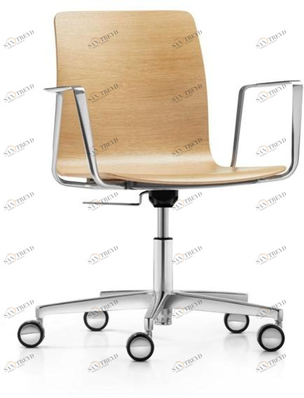 Dauphin Офисный стул из дерева с 5 спицами и подлокотниками Fiore Fi 7537